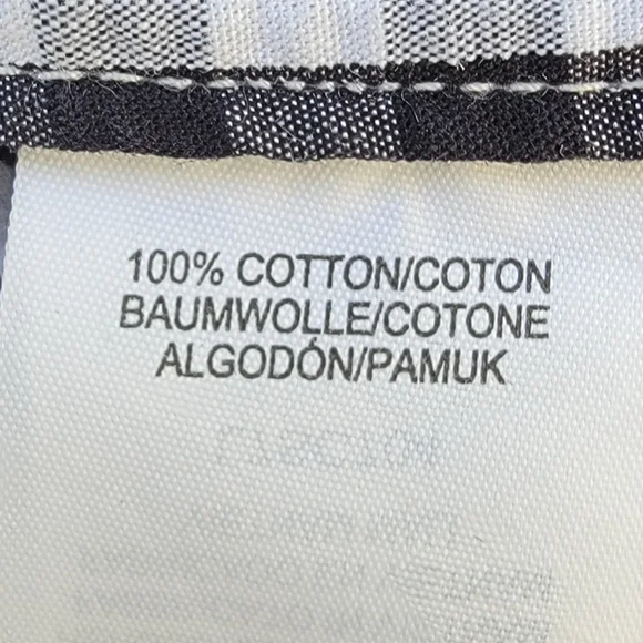 MUJI Black White Gingham Cotton Button Down Shirt Minimalist Large - Picture 10 of 13